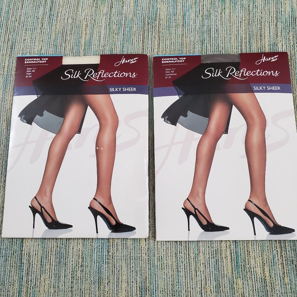 LOT OF 2 UNOPENED PAIRS OF HANES PANTY HOSE